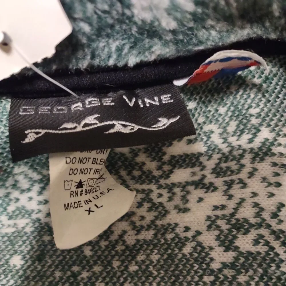 Vintage George Vine Dolphin Jacket Men's XL Sherpa Fleece Full Zip Made in USA